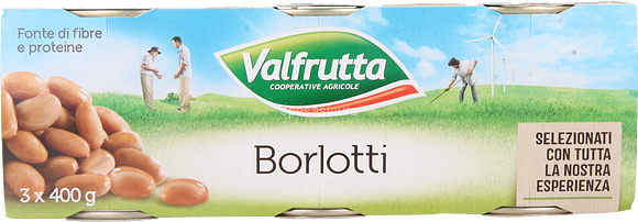 8 x Valfrutta Fagioli Borlotti Lattina gr. 400 x3