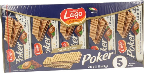 16 x Elledì Wafer Poker Cacao gr. 225 x5