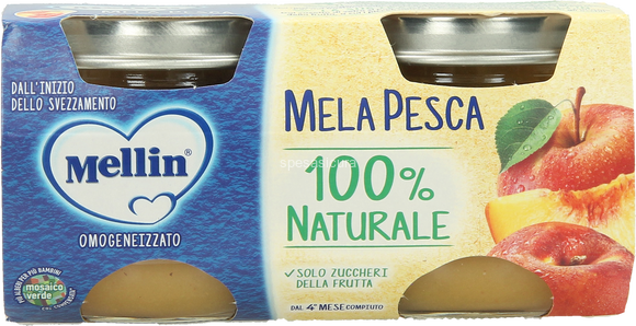 12 x Mellin x2 Frutta Pesca/Mela gr. 100
