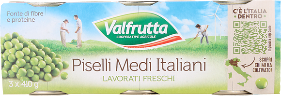8 x Valfrutta Piselli Medi Lattina gr. 400 x3
