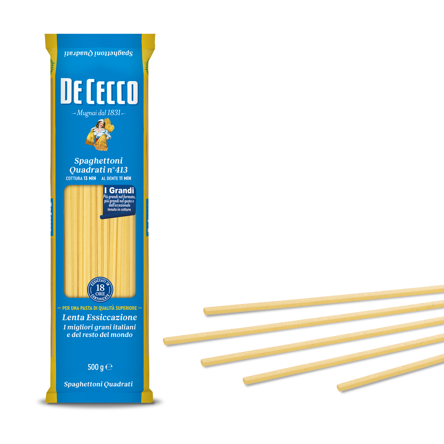 4 x De Cecco Spaghettoni Quadrati N.413 Kg. 3