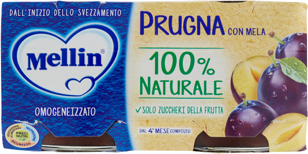 12 x Mellin x2 Frutta Prugna gr. 100