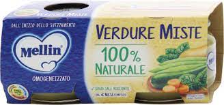 12 x Mellin Omogeneizzato Verdure Miste gr. 80 x2