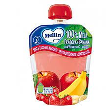 6 x Mellin Pouch Mela/Fragola/Banana gr. 90