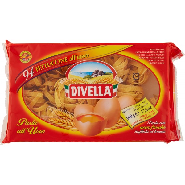 12 x Divella Fettuccine all'Uovo N.94 gr. 500