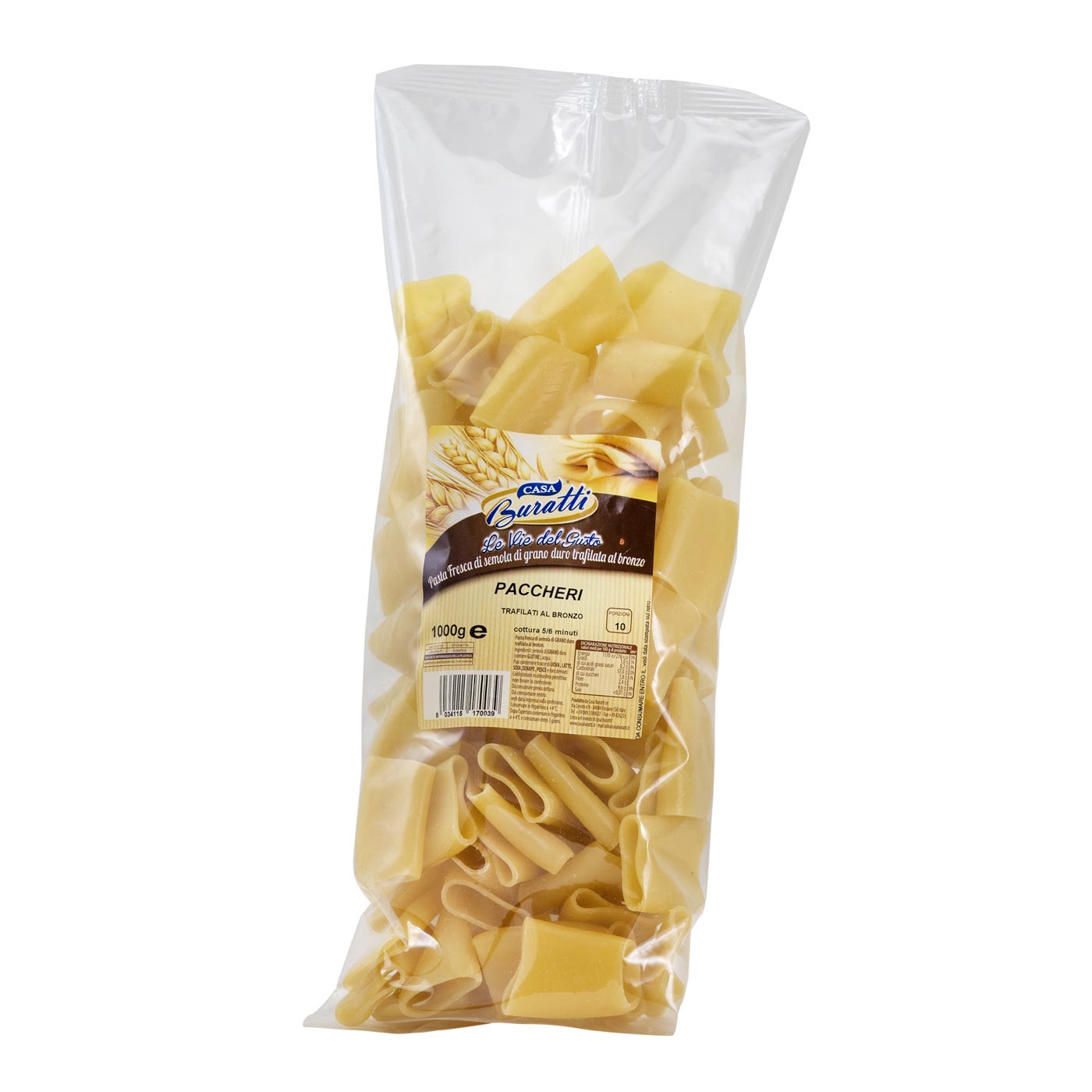 6 x Casa Buratti Paccheri Busta Kg. 1