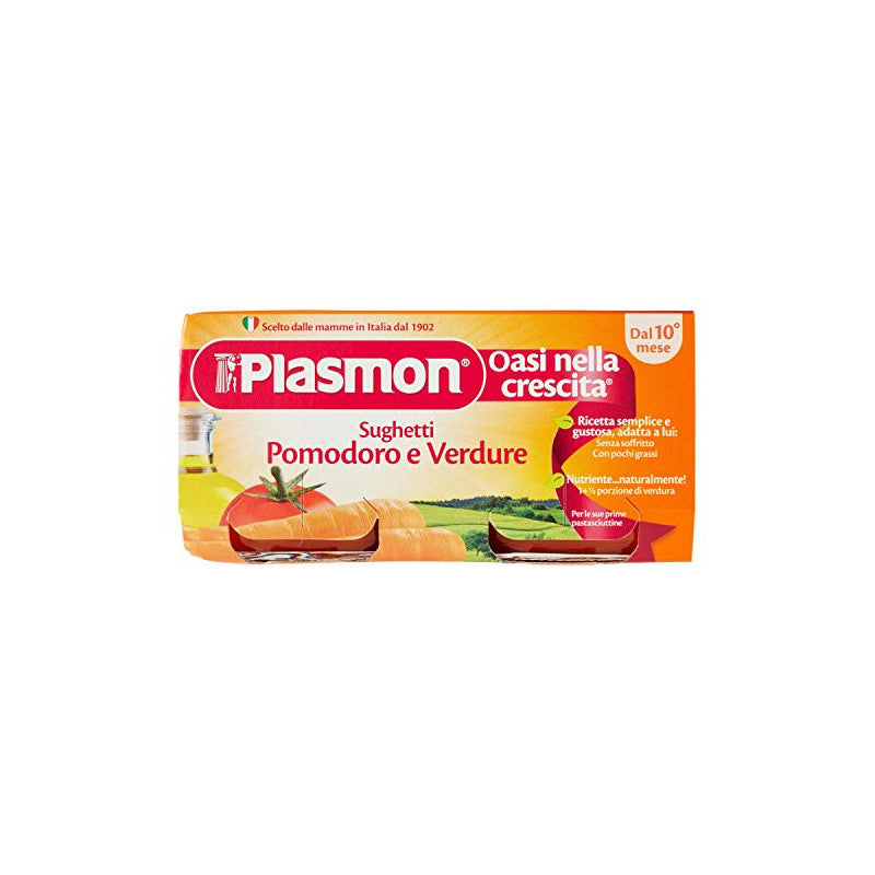 12 x Plasmon Omogeneizzato Pomodoro/Verdure x2 gr. 80