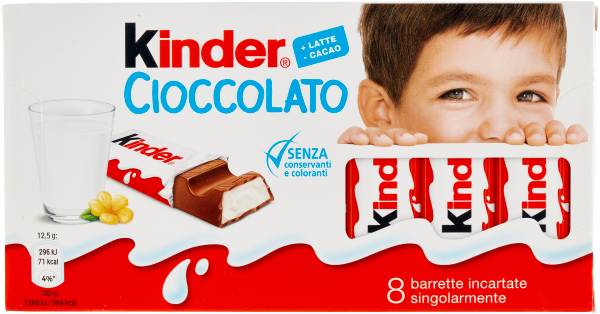 10 x Kinder Barrette T.8 Astuccio gr. 100