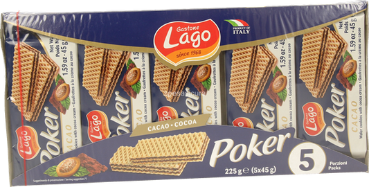 16 x Elledì Wafer Poker Cacao gr. 225 x5