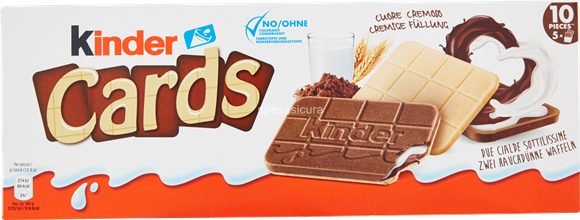 20 x Kinder Cards Latte E Cacao Gr.128