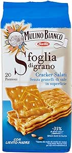 9 x Mulino Bianco Sfoglia Di Grano Crackers Basso Contenuto Di Sale Gr 500