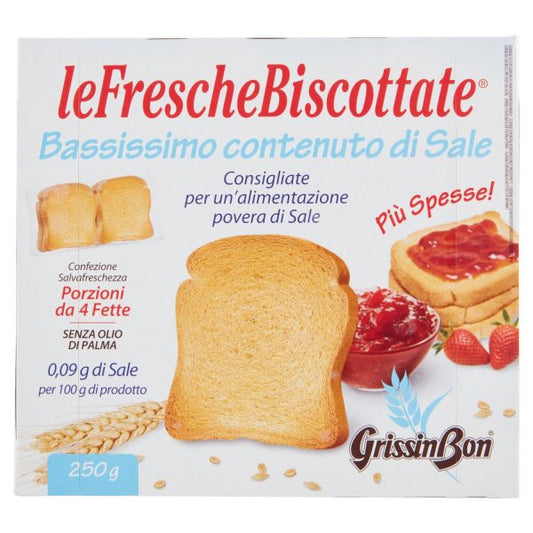 12 x GrissinBon Fette Biscottate Basso Contenuto di Sale gr. 250