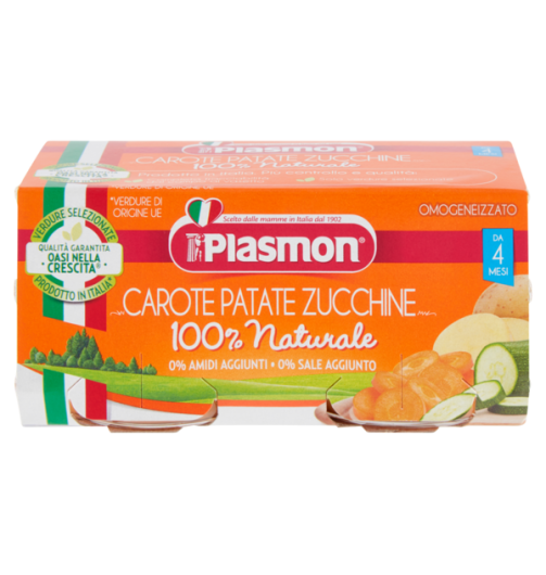 12 x Plasmon Omogeneizzato Verdure Carote/Patate/Zucchine gr. 80