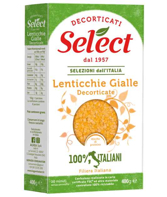 9 x Select Lenticchie Gialle Decorticate gr. 400