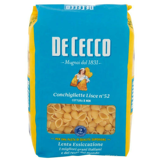 24 x De Cecco Conchigliette Lisce N.52 gr. 500