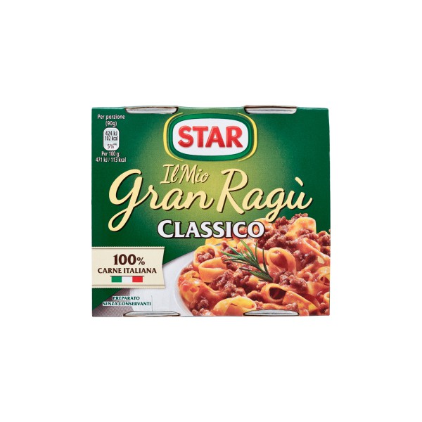 12 x Star RagÃ¹ Alla Carne Lattina Gr 180X2