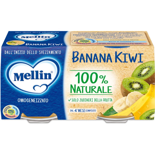 12 x Mellin x2 Frutta Banana/Kiwi gr. 100