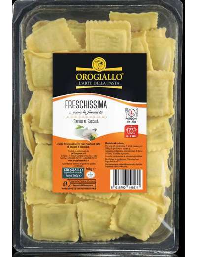 8 x Oro Giallo Ravioli al Baccalà gr. 500