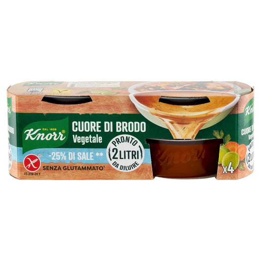 12 x Knorr Cuore di Brodo Basso Sale Vegetale gr. 112