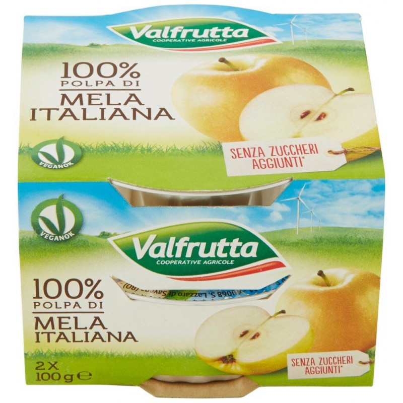 12 x Valfrutta Polpa Mela Gr 200