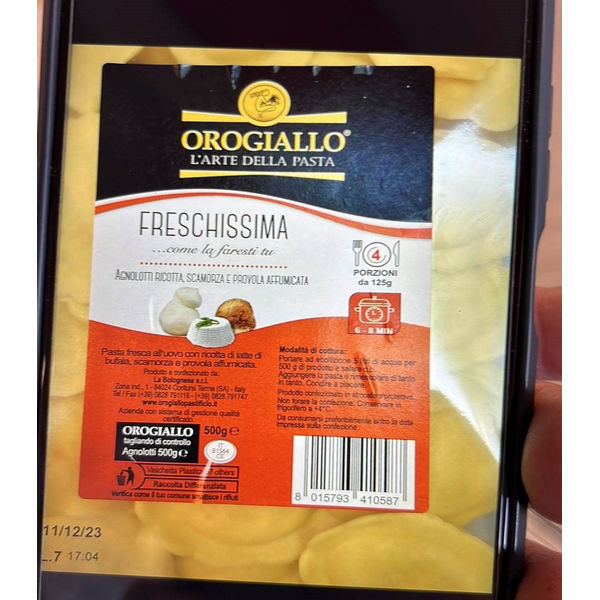 8 x O.G.Agnolotti Ricotta, Pz 500